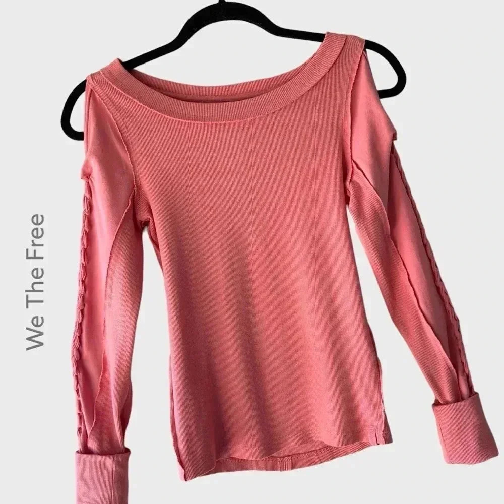 FREE PEOPLE WE THE FREE | NWOT | DAISY CHAIN CUFF RIBBED TOP SUN SAND | XS